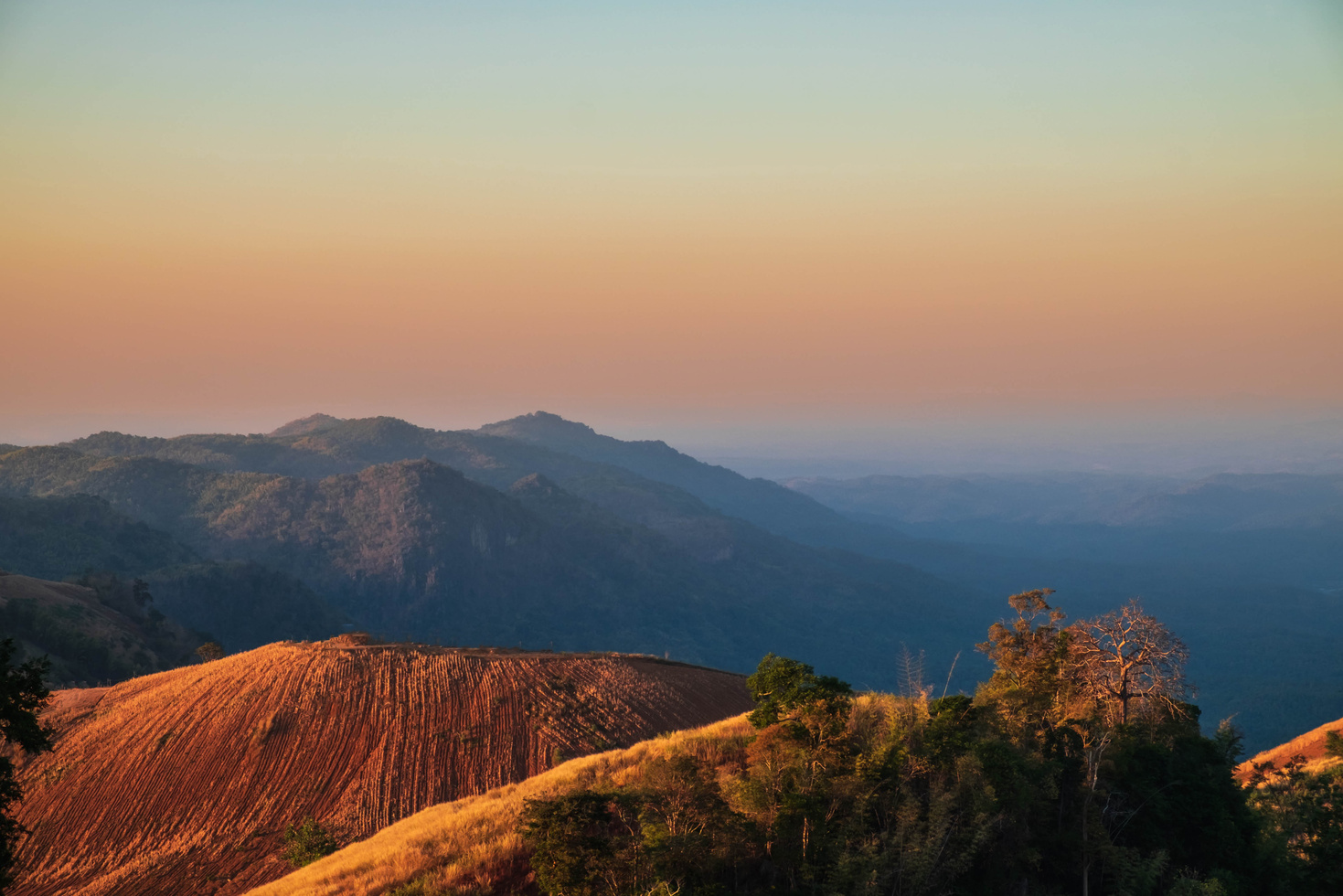 Beautiful Mountain View at Sunset